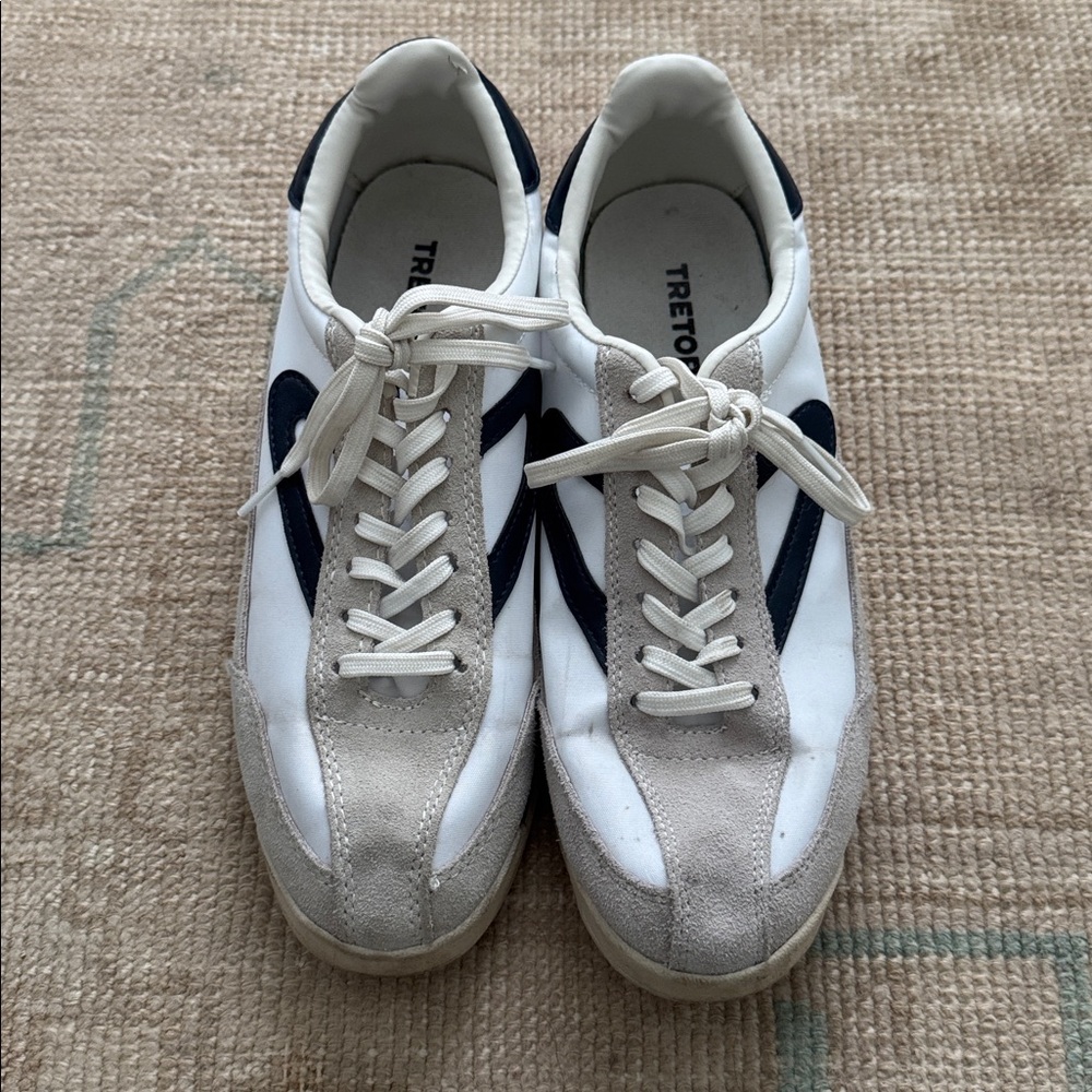 Tretorn Navy and White Sneakers